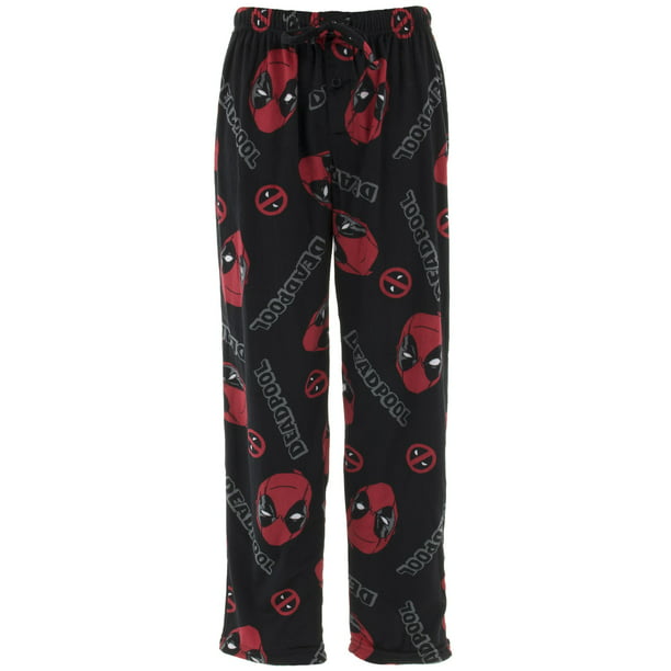 Details about  / Mens Women NEW Marvel Deadpool Heather Black Pajama Lounge Pants Size M-L